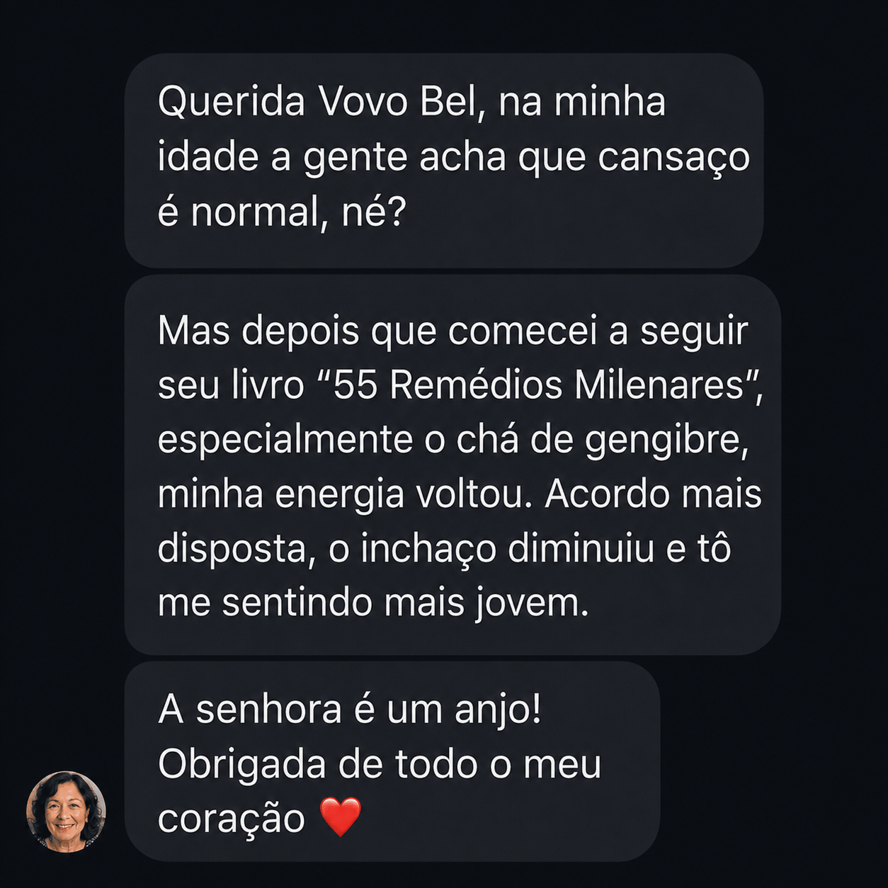 Mensagem real do direct