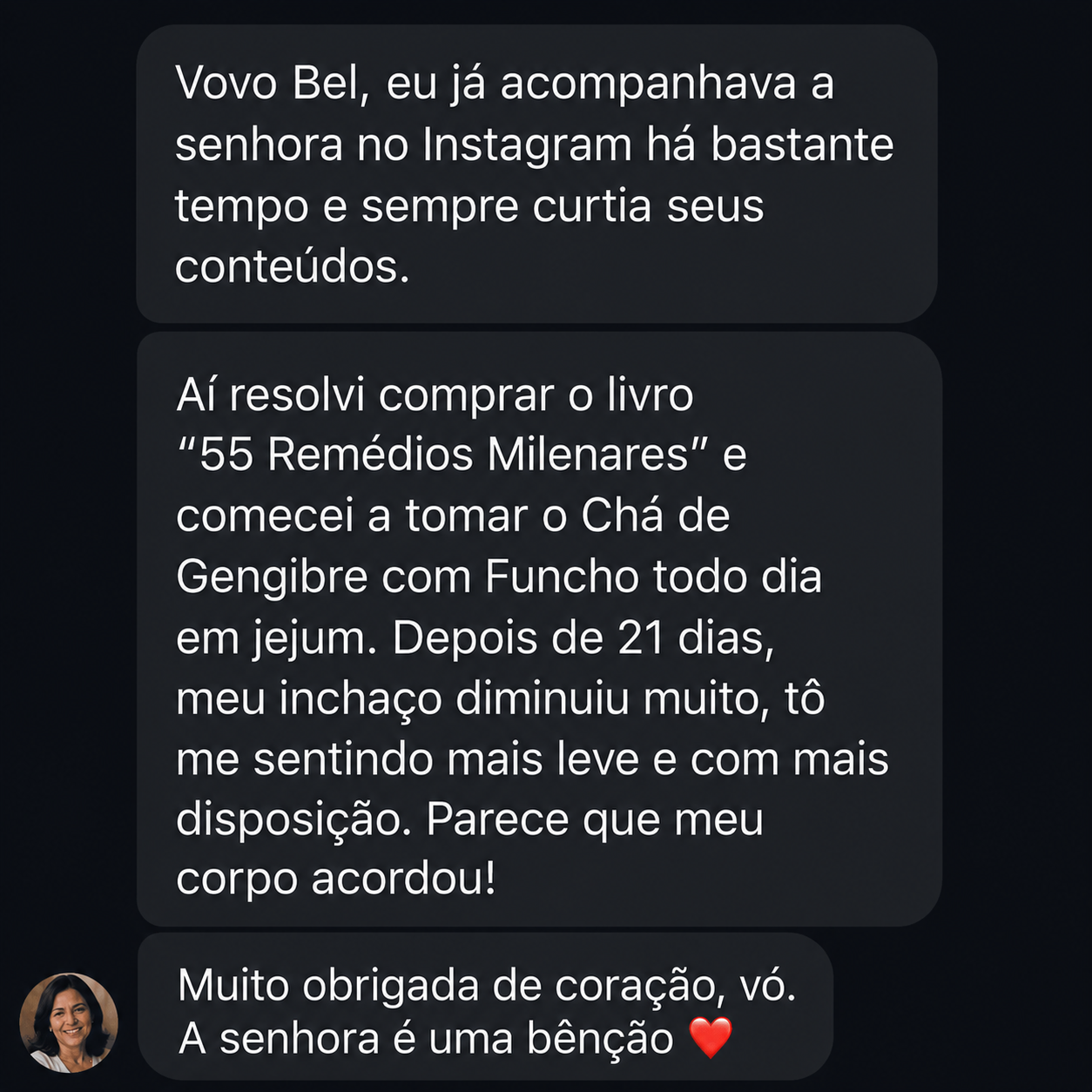 Mensagem real do direct